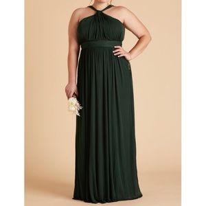Birdy Grey Emerald Green Mesh Sleeveless Halter Neck Kiko Dress Bridesmaid Gown